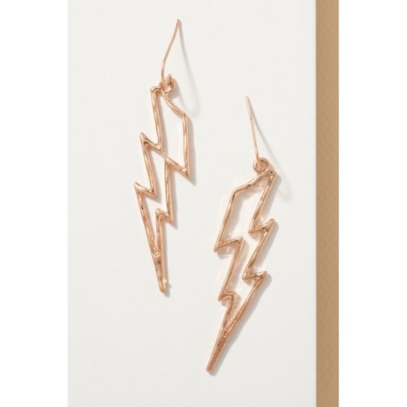 THUNDERSTRUCK GOLD BOLT EARRINGS - Picture 3 of 3